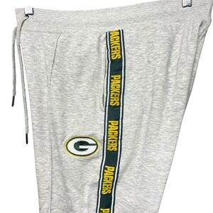 NFL Green Bay‎ Packers Gray Jogger Sweatpants Side Stripe NFL Team Apparel M